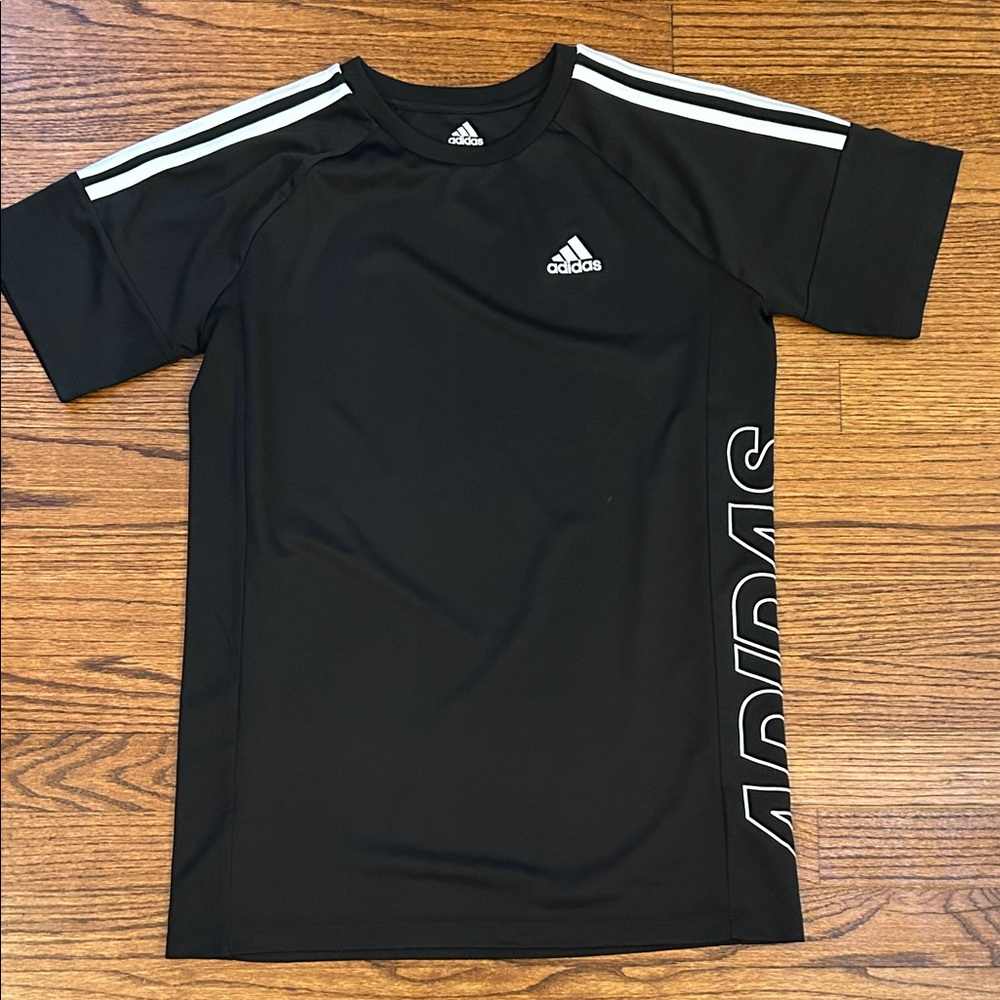 NWOT Adidas Black Tee with White Accents